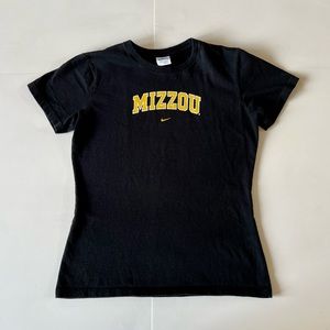 Nike Size Medium 8-10 Missouri Tigers Mizzou Black Gold Shirt Top Tee
